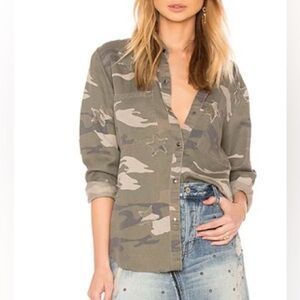 RAILS Marcel Jacket in Sage Camo With Stars Color: Sage Camo With Stars. Size:XS